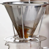 Stainless Steel Coffee Filter 800 Mesh Coffee Dripper with Holder Coffees Drip Mesh Kitchen Coffee Strainer Coffee Accessories