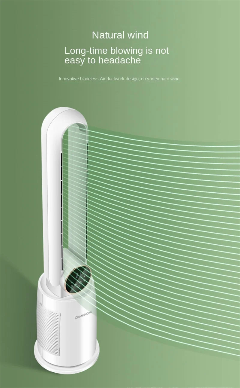 Household Bladeless Fan Wind Air Conditioner Cooling Fan Vertical Shaking Head Electric Fans Standing Fan with Remote Control