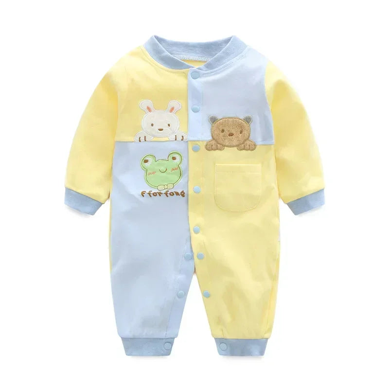 Ropa de bebé primavera 2024, ropa de algodón para niñas de 0 a 12 meses, monos de otoño para recién nacidos, monos cómodos para bebés, mamelucos para bebés niños