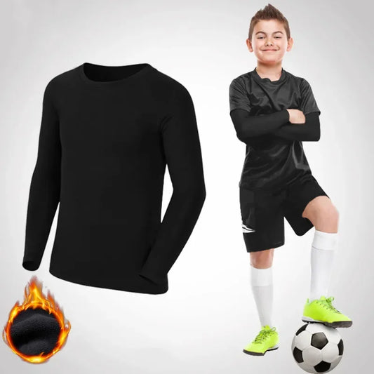 Kids Children Boy Girl Compression Running Long T-Shirt Fitness Sport Basketball Football Gym Sportswear Thermal Soccer Clothes
