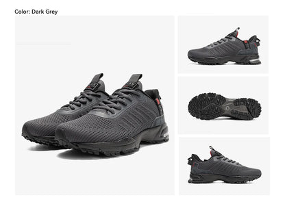 Baasploa Men Running Shoes Mesh Breathable Sport Shoes For Men Fashion Lightweight Casual Sneakers Non-Slip Lace Up Plus Size 50