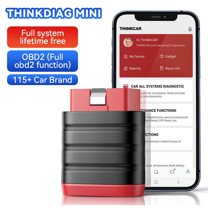 THINKCAR ThinkDiag Mini Automotive OBD2 Scanner Car Diagnostic Tools OBD Code Reader All System Diagnosis Lifetime Free Updater
