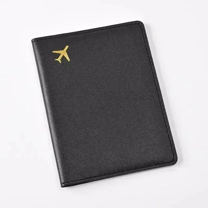 Women Men Card Passport Cover Case Flight Ticket Clip Passport Wallet PU Leather Solid Color Id Holder Passport Holder Purses
