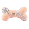 Customized Pink Koko Chewnel Dog Bone Puppy Gifts Furry Pet Chewing Accessory Plush Dog Squeaky Toys