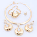 Dubai Jewelry Set For Women Silver Plated Luxury Necklace Earrings Bracelet And Ring Set Jewelry For Wedding Party Trending ﻿