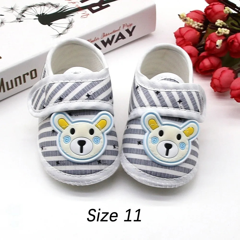 Cute Soft Sole Shoes Anti-slip Breathable First Walker Shoes Cartoon Bear Booties Newborn