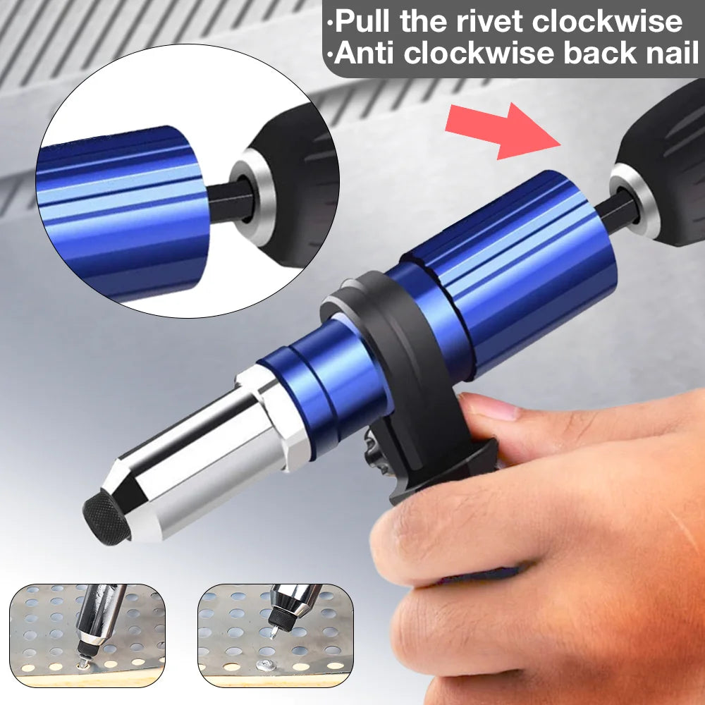 Remachadora, adaptador para remachadora eléctrica, herramientas de 2,4 mm, 3,2 mm, 4,0 mm y 4,8 mm, remachadora doméstica, para taladros eléctricos