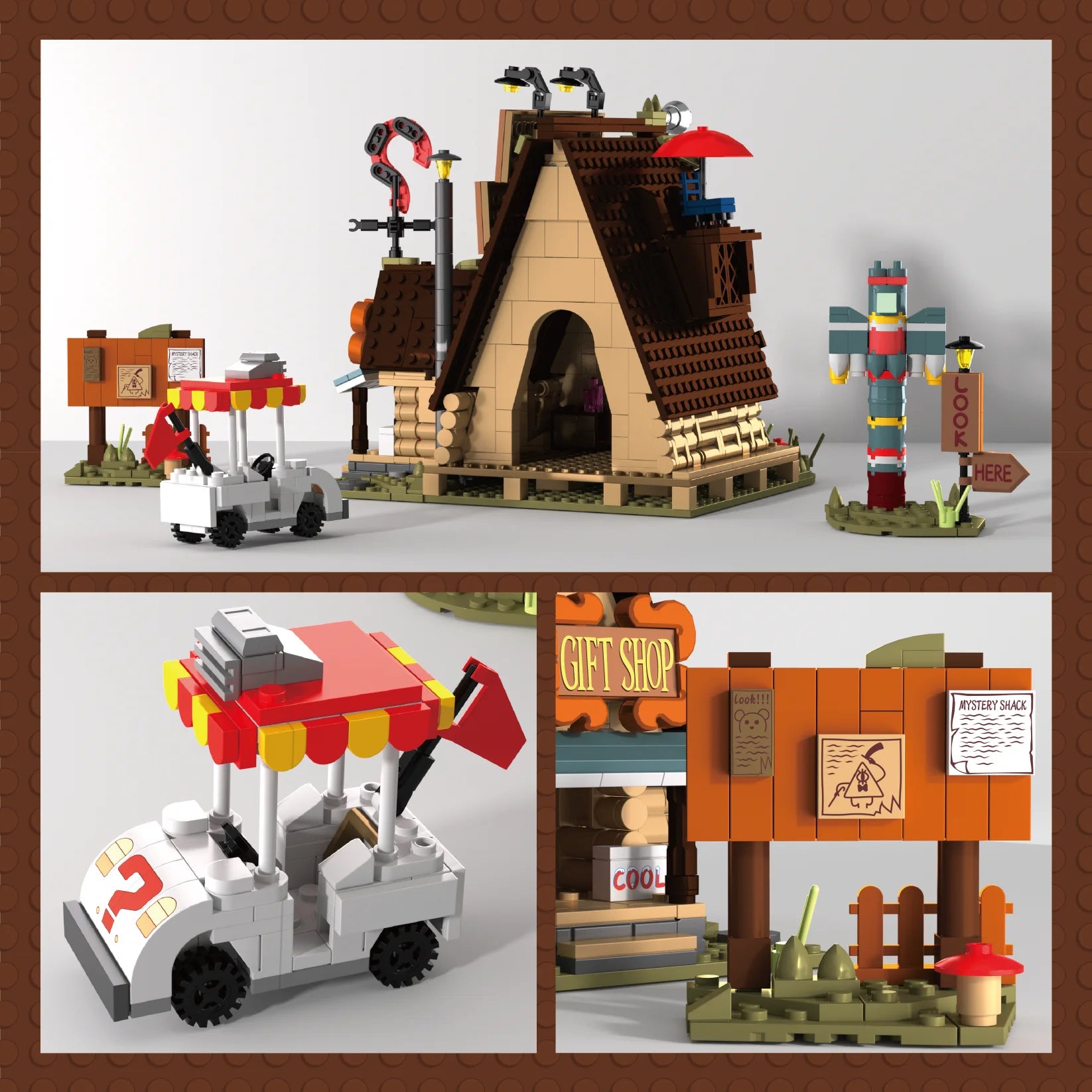 1125PCS/set CLassic TV Shows Gravityed Fall House Building Block Toy for Kids Fan Gifts Farm Architecture Model Bricks City View