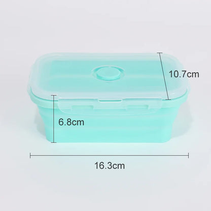 Collapsible Food Storage Containers Silicone Lunch Box with Lid Food Bowls Kitchen Stackable Lunch Box for Pantry Freezer Safe