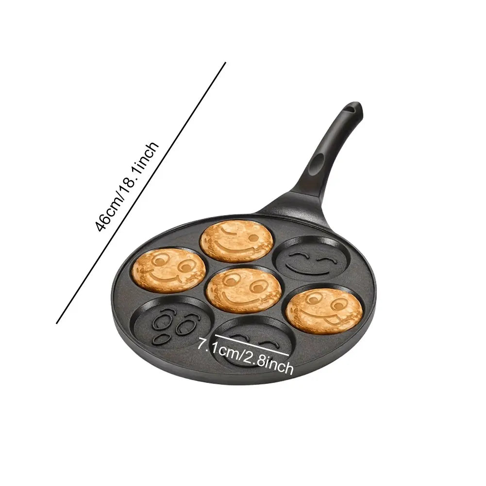 7/4 Cup Smiley Face Pancake Pan 100% Non-stick Griddle Pancake Maker Pancake Crepe Frying Pan Griddle Mini Pancakes Maker
