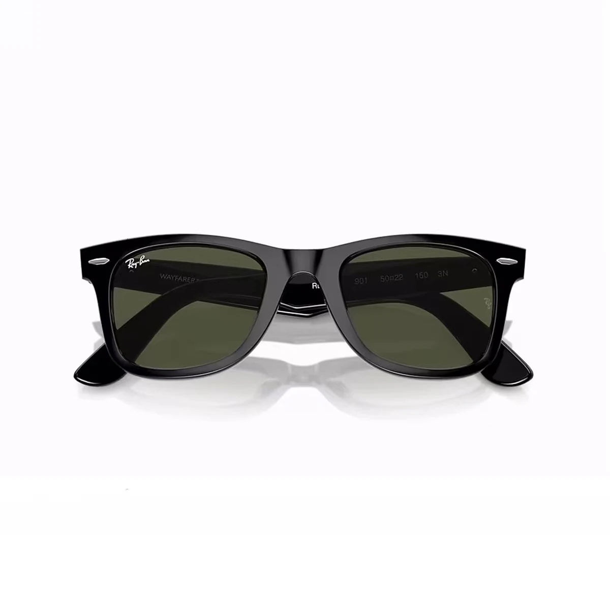 Original RayBan Classic RB2140 2140F WAYFARER Square Sunglasses with Glass Lenses, Glossy Frame, UV Protection, and Premium Eyewear in Box