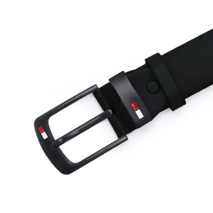Fashion And Classical PU Alloy Square Buckle Belts Business Versatile Leisure Belts Black For Men Jean Pants Waistband ремень