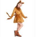 2025 New Arrival Animal King Halloween Cosplay Toddler Lion Dress Up With Headband Lion Dress Girls Lioness Costume
