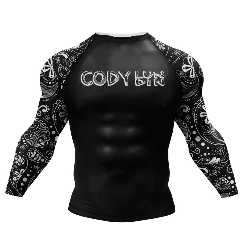 Custom Hot Sale Cody Lundin Wrestling BJJ Jiu Jitsu Rash Guard For Men 3D Sublimation Tattoo Tight Long Sleeve kickBoxing Jersey