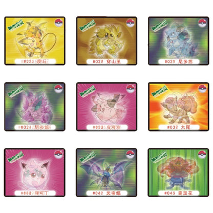 Caja de 100/160 tazos de Pokémon de 1.ª y 2.ª generación, colección de cartas redondas y cuadradas 3D, álbum de entrenadores, Pogs, Cheetos, Chipitaps