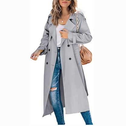 Amazon Independent Station Cross-Border European and American Women's Winter and Autumn Coat Jacket Overcoat Plus Size Trench Co