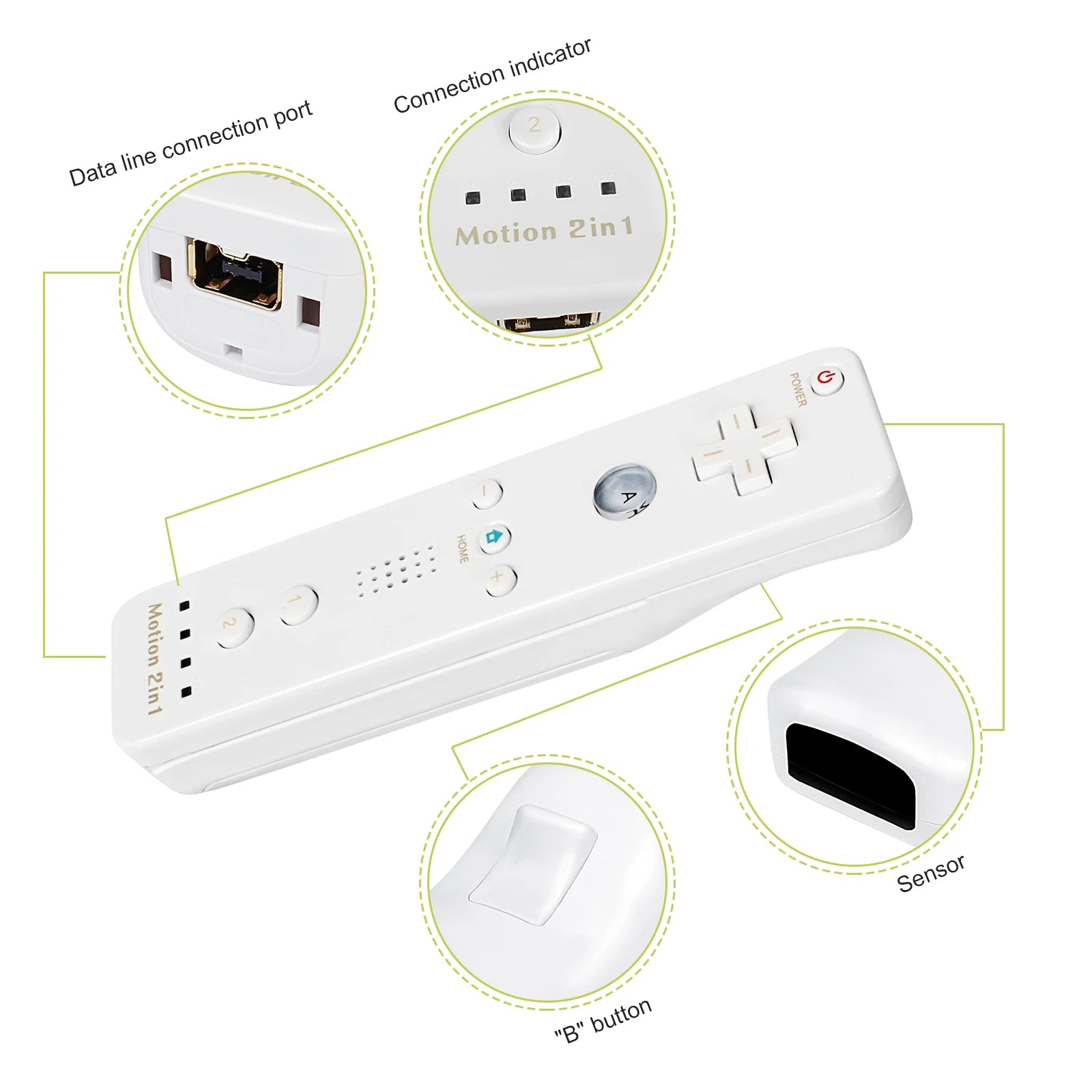 Controllers for Nintendo Wii/Wii U Left/Right 2in1 Motion Plus Controller Wireless Remote Control Gamepad Video Game Accessories