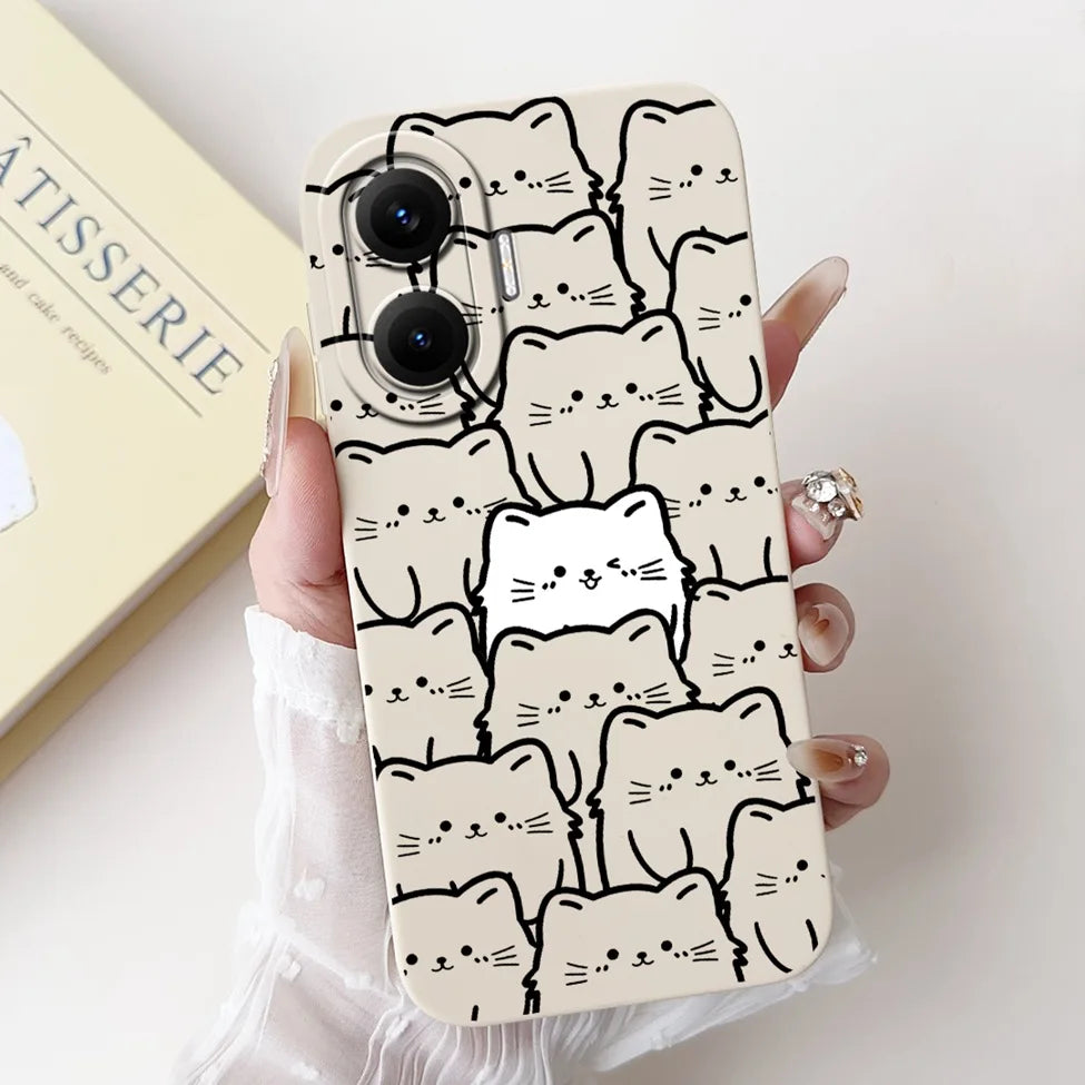 For Xiaomi Poco F7 Phone Cover For Redmi Turbo 4 Pro 5G Case Silicone Cute Cartoon Fashion Luxury Love Shockproof Bumper Funda