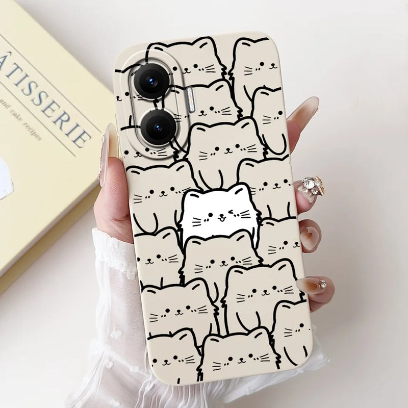 For Xiaomi Poco F7 Phone Cover For Redmi Turbo 4 Pro 5G Case Silicone Cute Cartoon Fashion Luxury Love Shockproof Bumper Funda