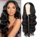 Peruca V-part cabelo humano ondeulado body wave-sem cola glueless