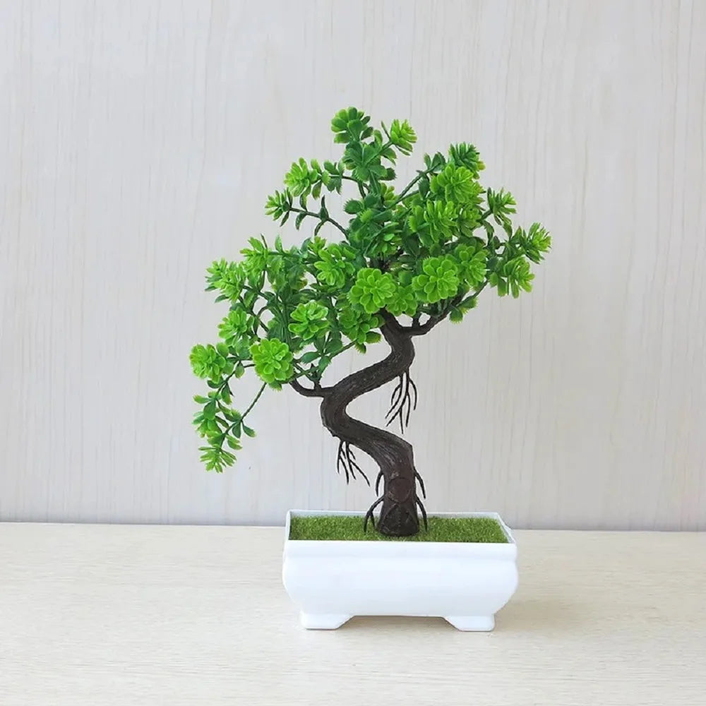 Artificial Plants Decoration Potted Bonsai Small Tree Pot Fake Plant Potted Zen Garden Ornaments Table Home Room Decoration