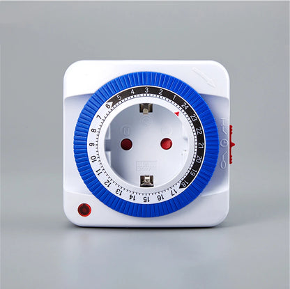 EU/US 24 Hours Timer Switch Timer Plug in Mechanical Grounded Programmable Smart Countdown Loop Switch Socket Auto Power off