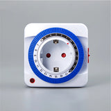 Temporizador de 24 horas para UE/EE. UU., enchufe con temporizador, conexión a tierra mecánica, programable, con cuenta regresiva inteligente, interruptor de bucle, apagado automático