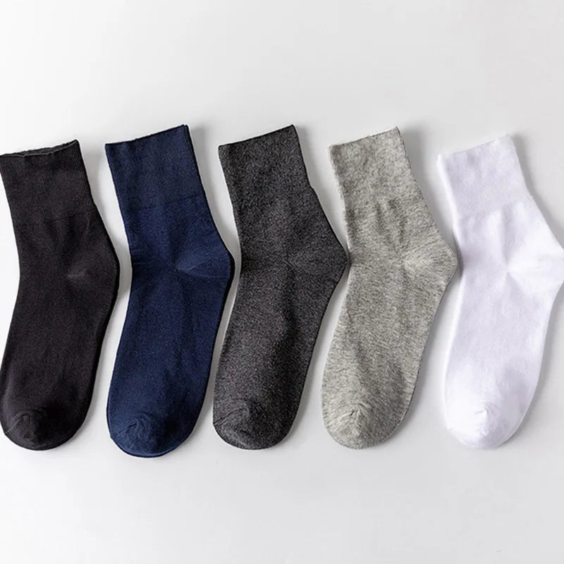 5 Pairs Plus Size EUR 45-50 Prevent Varicose Veins Socks Mens Diabetics Patients Cotton Loose Mouth Sock Man Women Comfort Meias