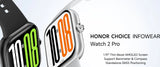 HONOR CHOICE INFOWEAR Watch 2 Pro – Tela AMOLED de 1,97" com bordas finas, suporte a barômetro e bússola, e posicionamento GNSS autônomo.