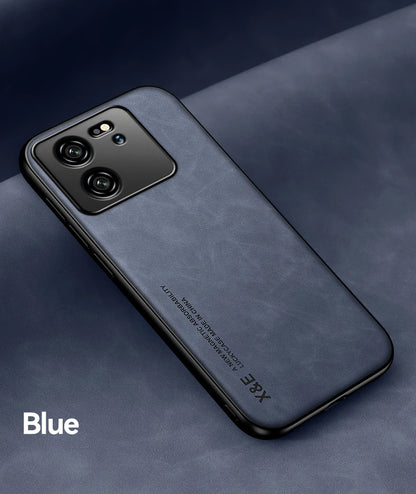 Luxury Leather Case For Xiaomi Mi 13T 12T 11T 10T Pro Cover With Metal Plate Support Car Hold