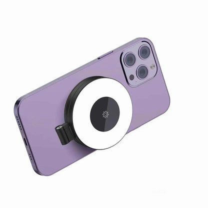 Anillo de luz magnético para selfies, luz de relleno magnética para smartphone, mini luz de bolsillo para selfies para iPhone, XIAOMI, HUAWEI y SAMSUNG (2500K-9000K)