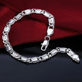 925 Sterling Silver Chain Bracelets for Men Women Braided Rope Male Fashion Jewelry High Quality New 4mm 
