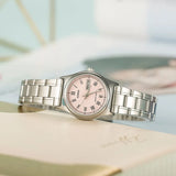 Relógio feminino Casio elegance quartzo - aço inoxidável  calendário duplo resistente a agua 30m