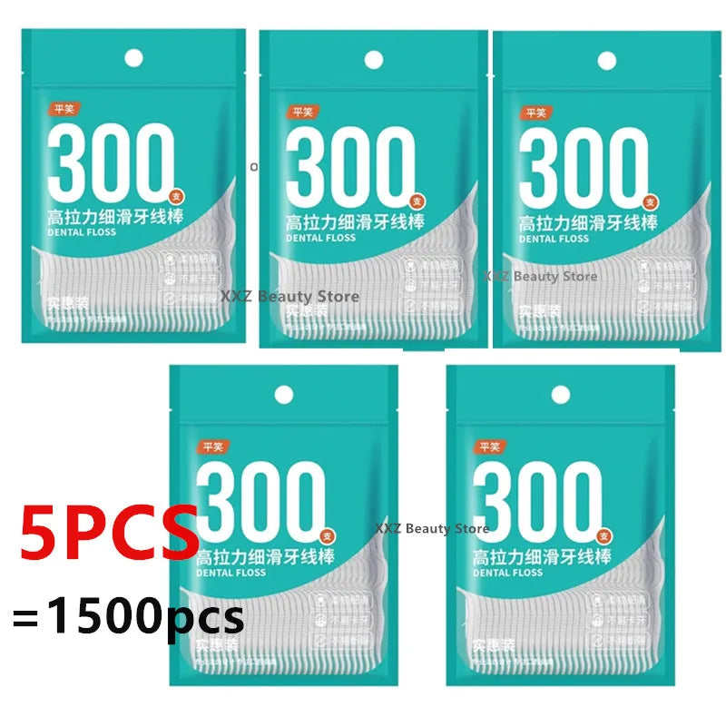 Bolsa de 1/2/5 Hilo Dental Desechable Palillos de Hilo Dental Limpieza Interdental Cepillo Interdental Palillos de Hilo Dental Cuidado Bucal