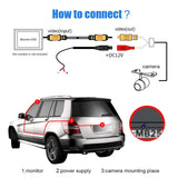 Câmera de ré automotiva à prova d'água 12V Amplo ângulo Visão noturna Estacionamento reverso CCD LED Monitor de ré universal