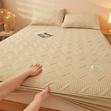 Waterproof Quilted Mattress Cover - Cotton Top, Antibacterial Fiber Fill, TPU Waterproof Layer - A-Class Health Standard
