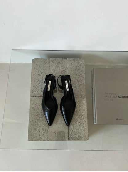 Summer Women's Cover Toe Sandals Elegant Shallow Slip On Shoes Comfort Low Heel Dress Street Style Shoes