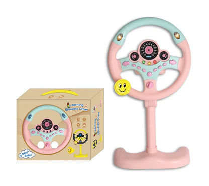 Volante eléctrico portátil tridimensional con simulación de conducción, juguete con luz y sonido, regalo educativo para niños.