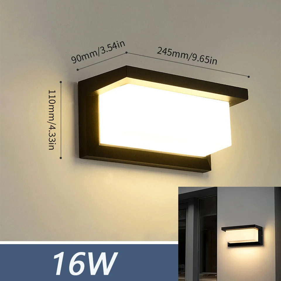 LED Outdoor Wall Light Waterproof IP66 Motion Sensor LED Outdoor Lighting Porch Lights Balcony Garden Lights Outdoor Wall Lamp
