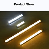 Luz Noturna LED Sem Fio com Sensor de Movimento e Recarga USB – Barra Longa para Armários de Cozinha, Guarda-Roupas, Cabeceiras e Escadas