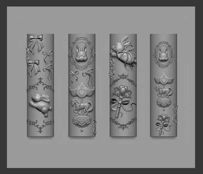 1pc Bowknot Candles Jellyfish Shell Rose Leaf  3D Acrylic Mold Nail Art Decoration Nails DIY Design Silicone  Nails Mold