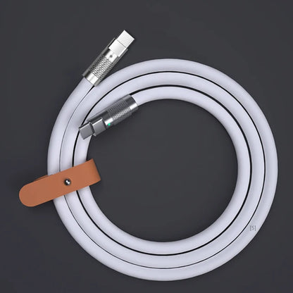 Cabo USB de Silicone Líquido Tipo C Super Rápido, Cabo Carregador, 120W, 6A, Carregamento Rápido, 1m, 2m