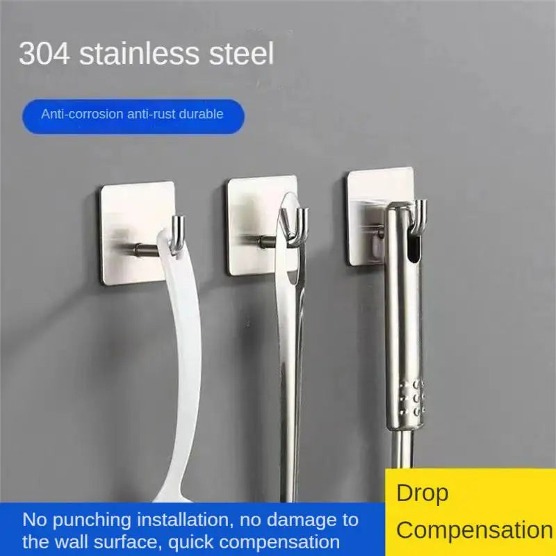Gancho de pared autoadhesivo fuerte sin perforar, bolsa de abrigo, puerta de baño, colgador de toallas de cocina, accesorios para el hogar, 1/3/5 Uds.