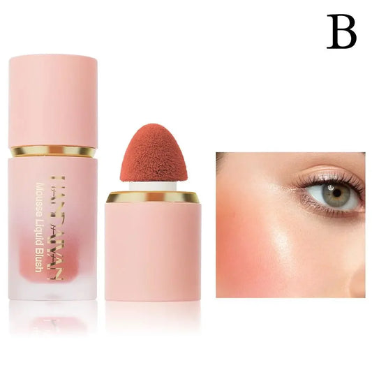 Rubor líquido Handaiyan con brillo mate, mousse suave para mejillas y ojos, colorete en barra, iluminador, colorete, maquillaje de contorno resistente al agua.