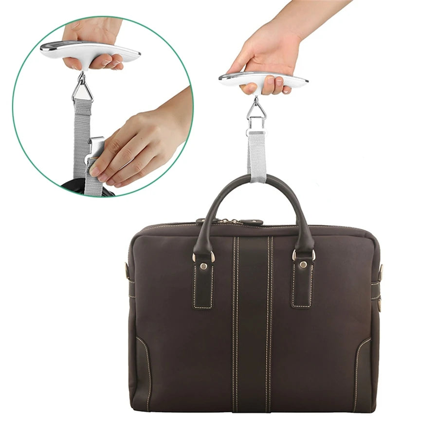 Portable Scale Digital LCD Display 110lb/50kg Electronic Luggage Hanging Suitcase Travel Weighs Baggage Fishing Scale with Hook