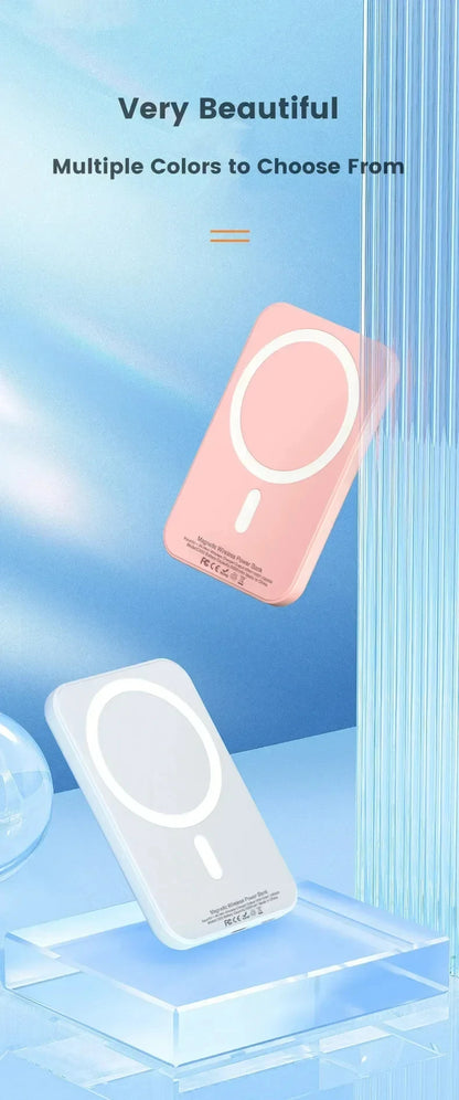 Portable Magnetic Auxiliary Spare External Magnetic Battery Pack Power Bank Wireless Charger For iphone 13 14 15 16 Power bank