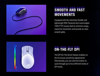 Asus ROG Gladius III Wireless AimPoint Lightweight RGB Gaming Mouse 36000DPI ROG AimPoint Optical Sensor Tri-Mode Connectivity