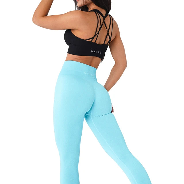 Nvgtn Seamless Fitness Leggings para Mulheres, Shorts de Spandex, Elástico, Respirável, Hip-Lifting, Esportes de Lazer, Calças Justas de Spandex