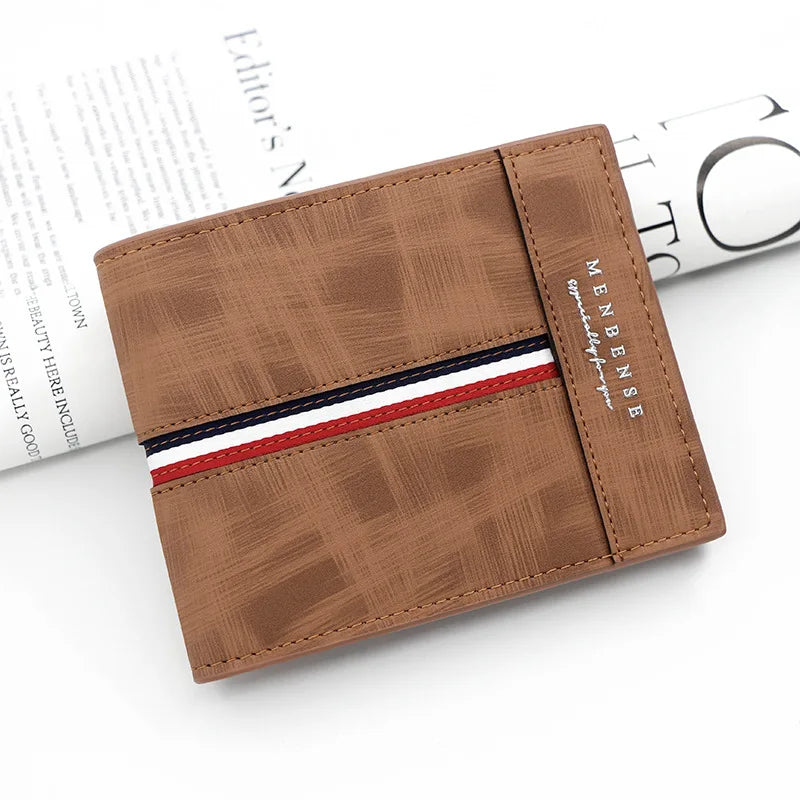 2023 New Short Men Wallets Slim Card Holder Male Purses Luxury PU Leather Coin Pocket High Quality Small Men's Wallet