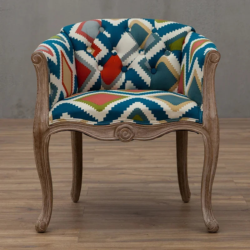 European Hotel Dining Chair, Leisure Sofa Chair, Solid Wood Antique Dining Chair, Living Room Leisure Sofa,Support Customization
